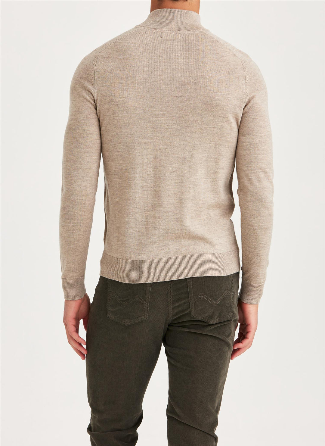 Merino John Zip - Khaki