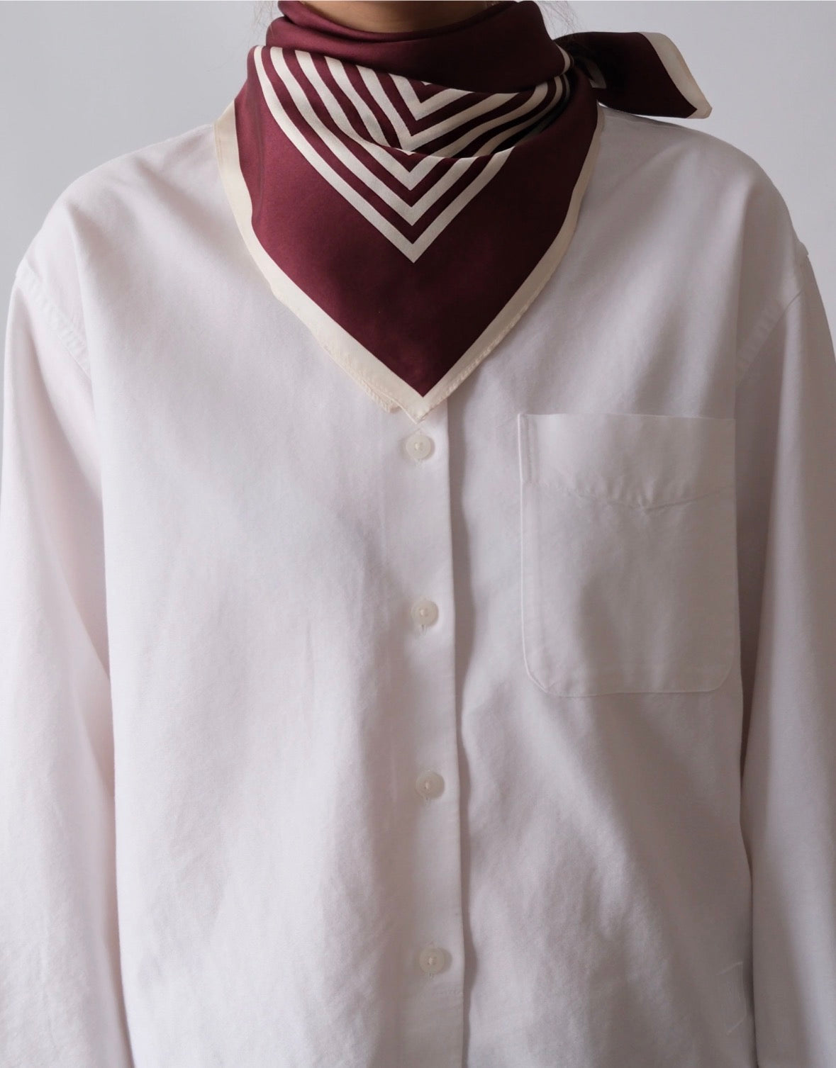 Striped Scarf - Wine Red 65cm