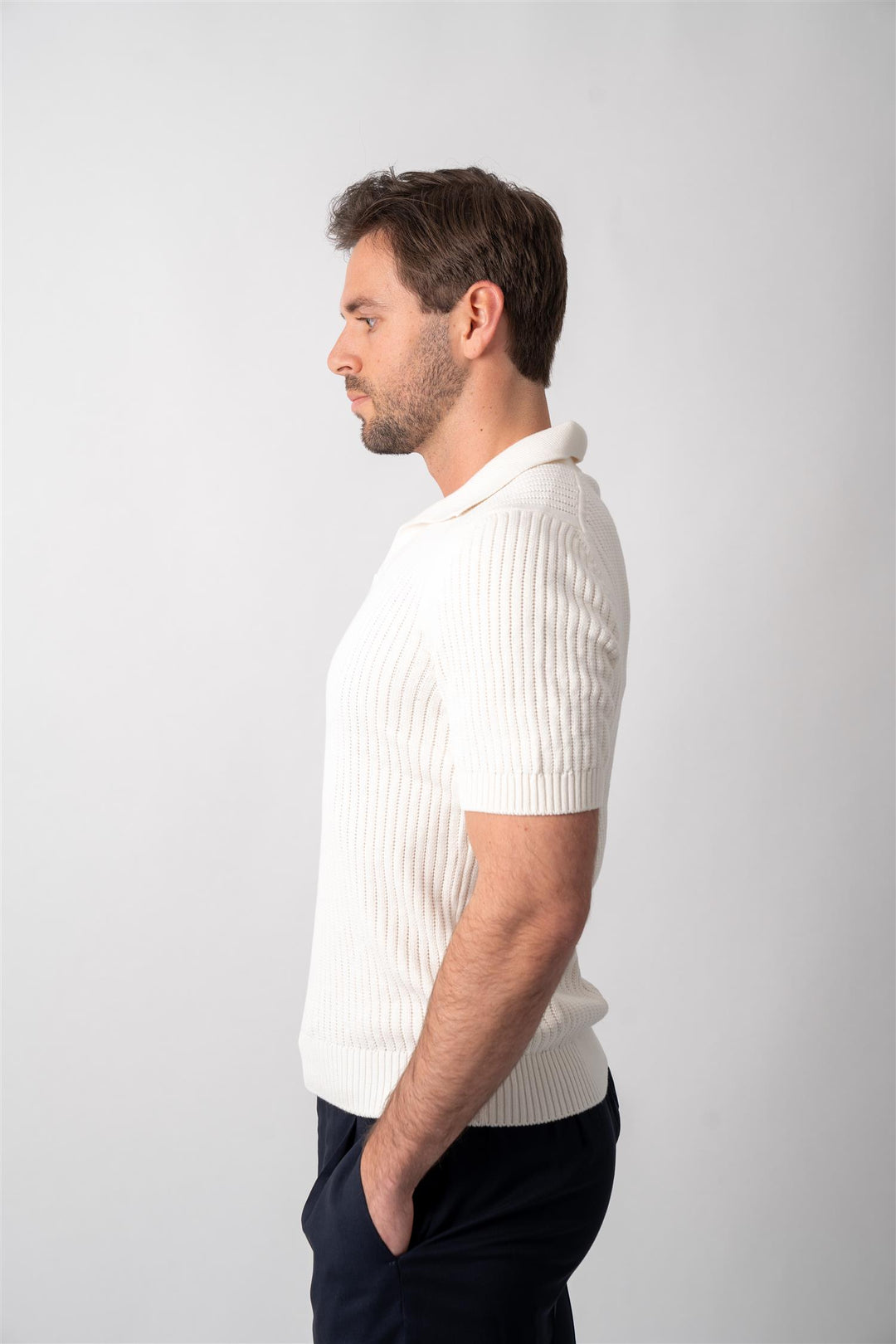 Knitted Pique - White