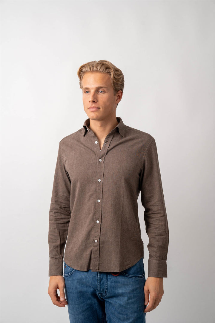 Rustic Flannel Shirt - Dk Brown