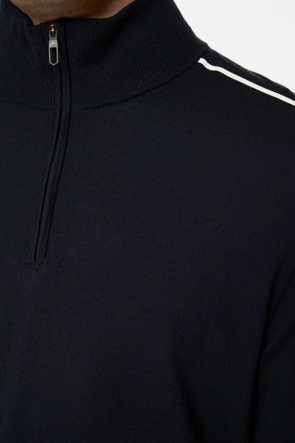 Mac Knitted Zip Sweater - Navy