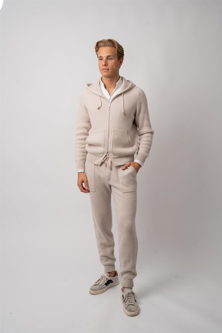 Hoodie - 100% Cashmere - Beige