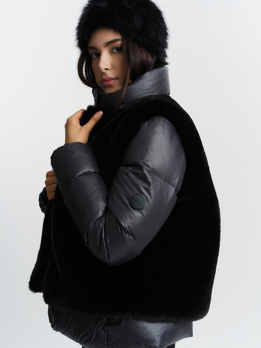 Norah Fake Fur Vest Black