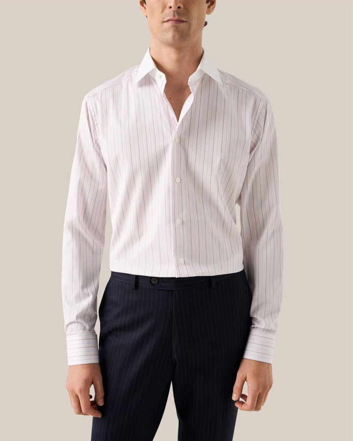 Slim Striped - White Collar - Pink