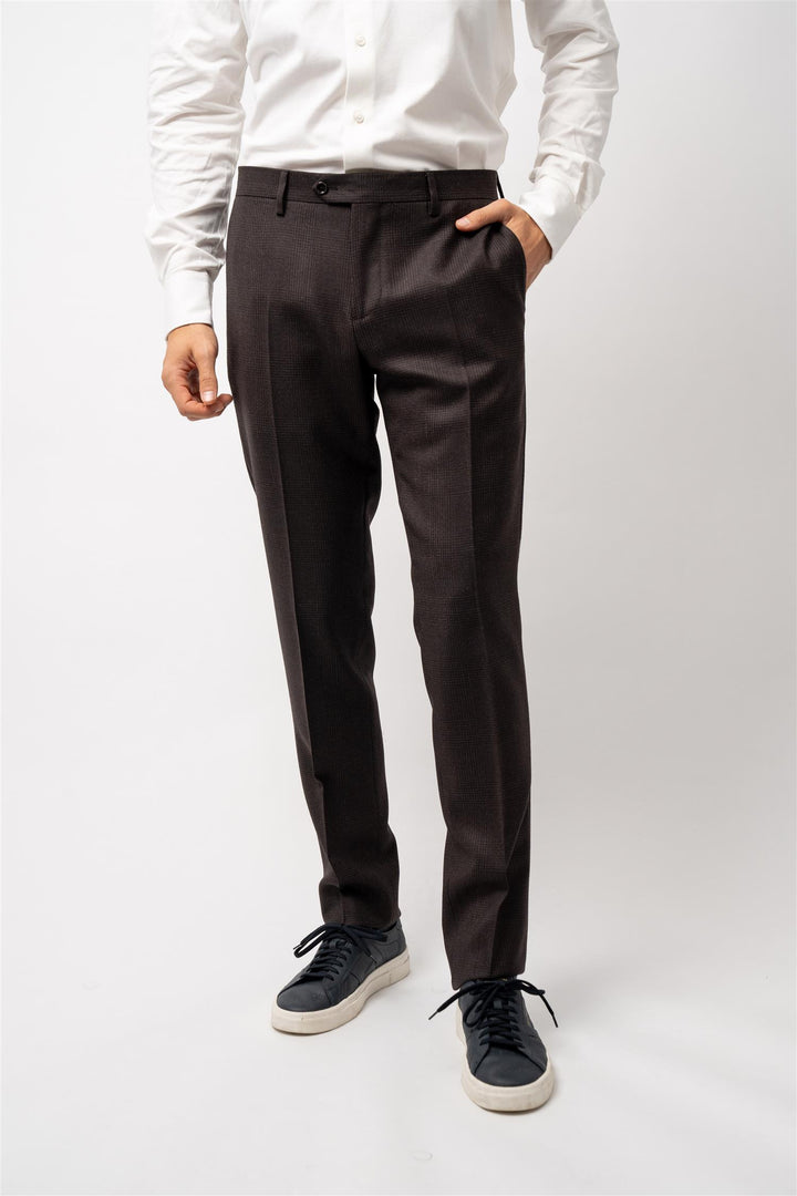 Lardini wool suit dark brown