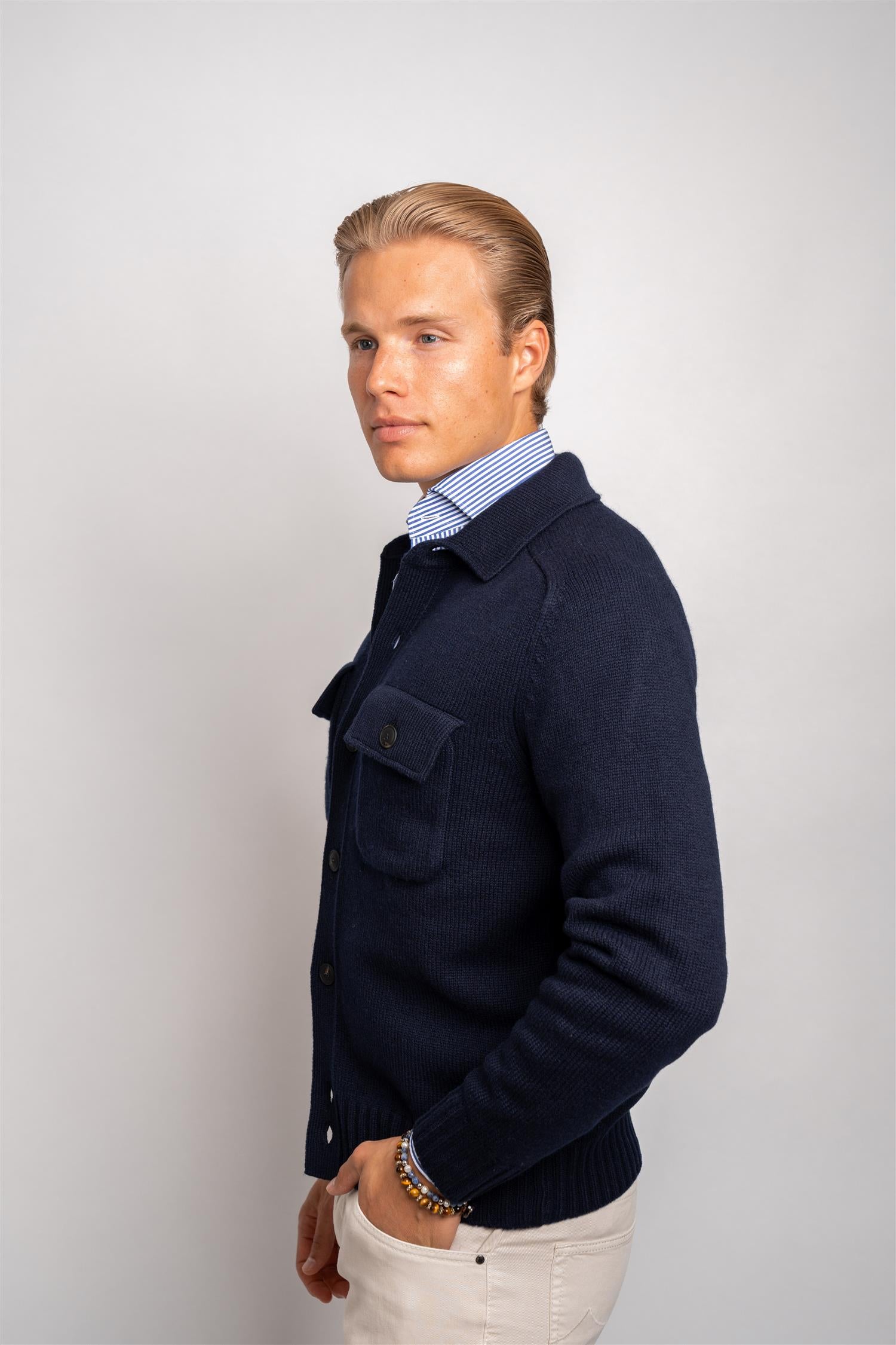 Cardigan Buttons - Navy