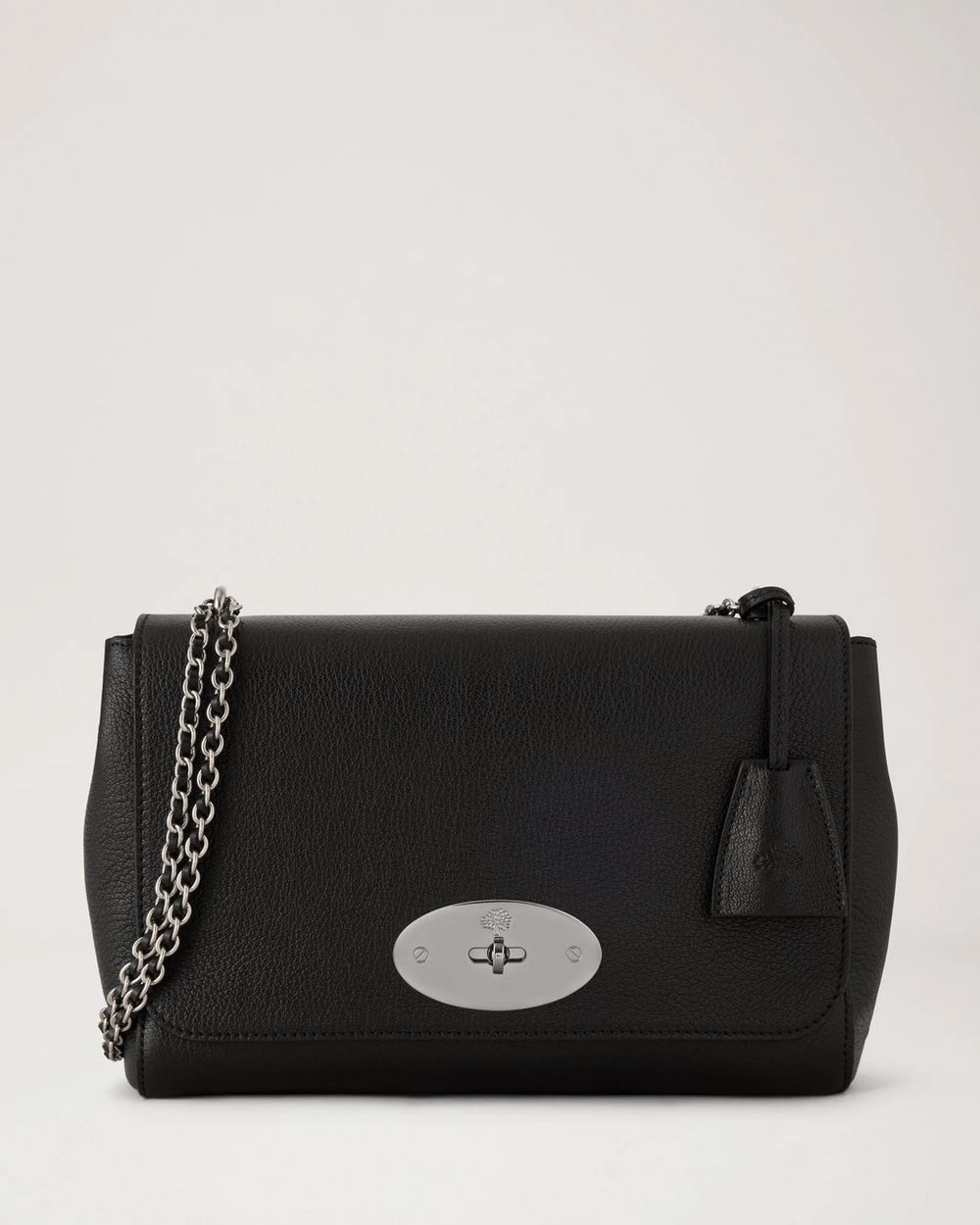 Medium Lily Black & Silver Glossy Goat