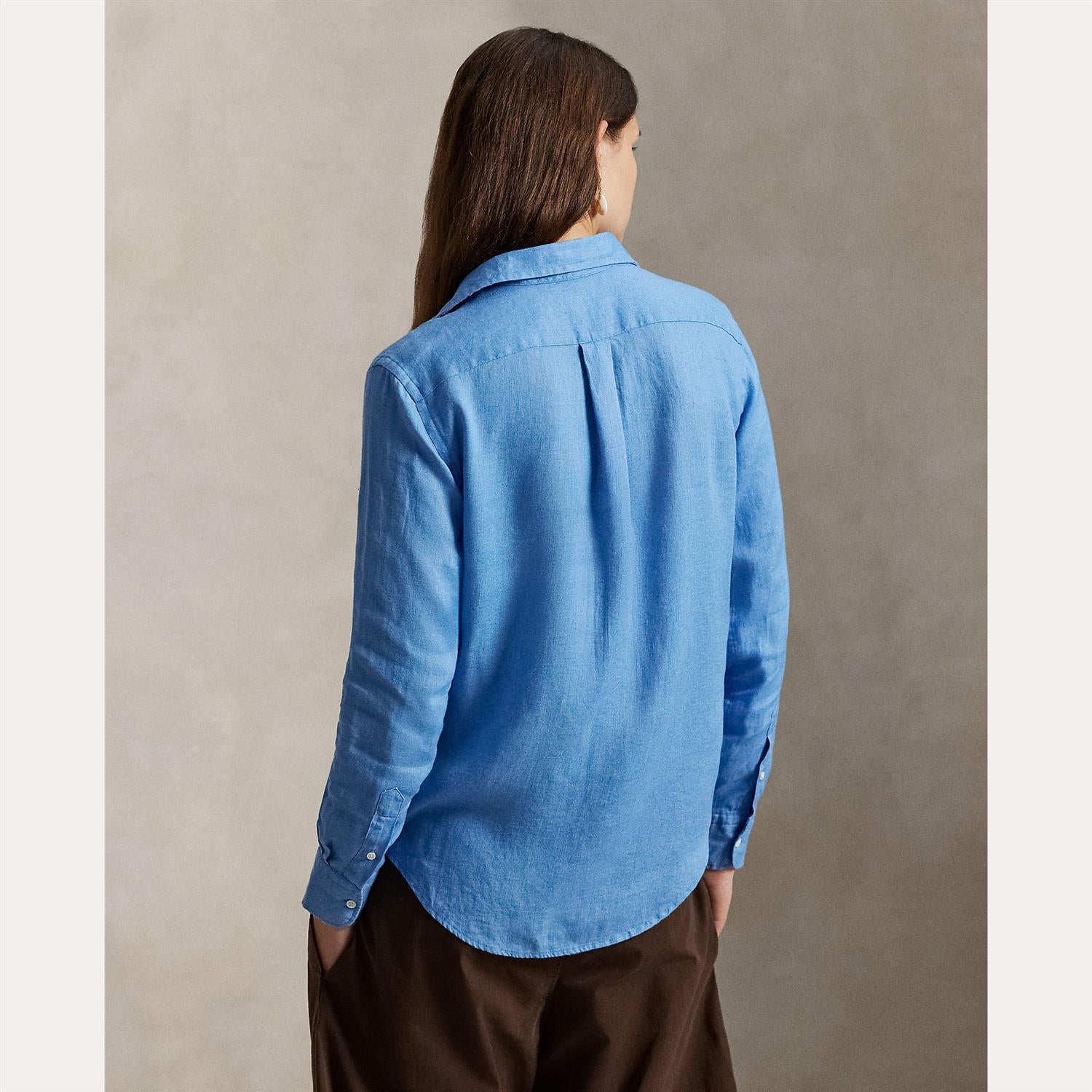 Classic-Long Sleeve-Button Front Shirt Blue