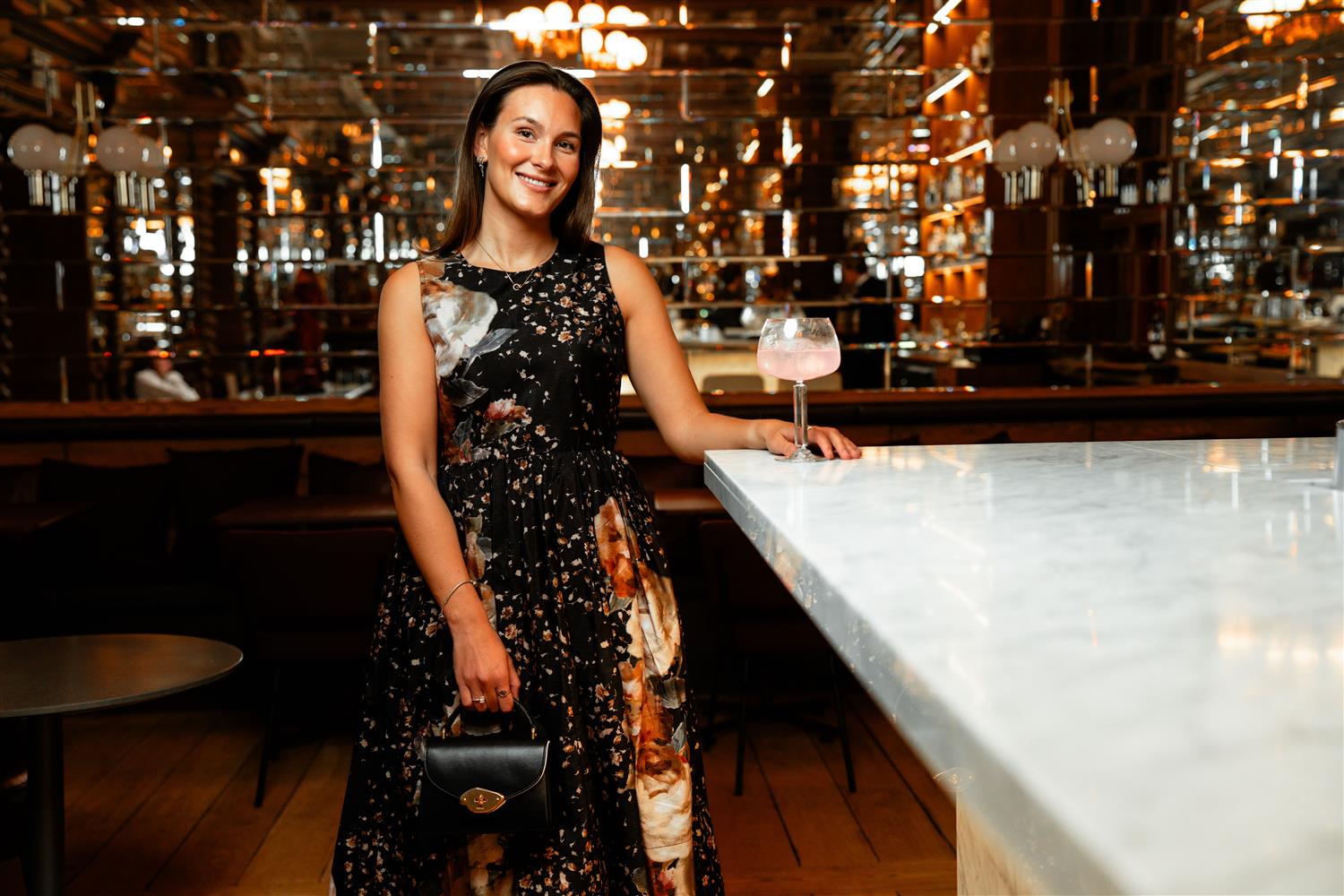 Taffeta Midi Dress Dark Rose