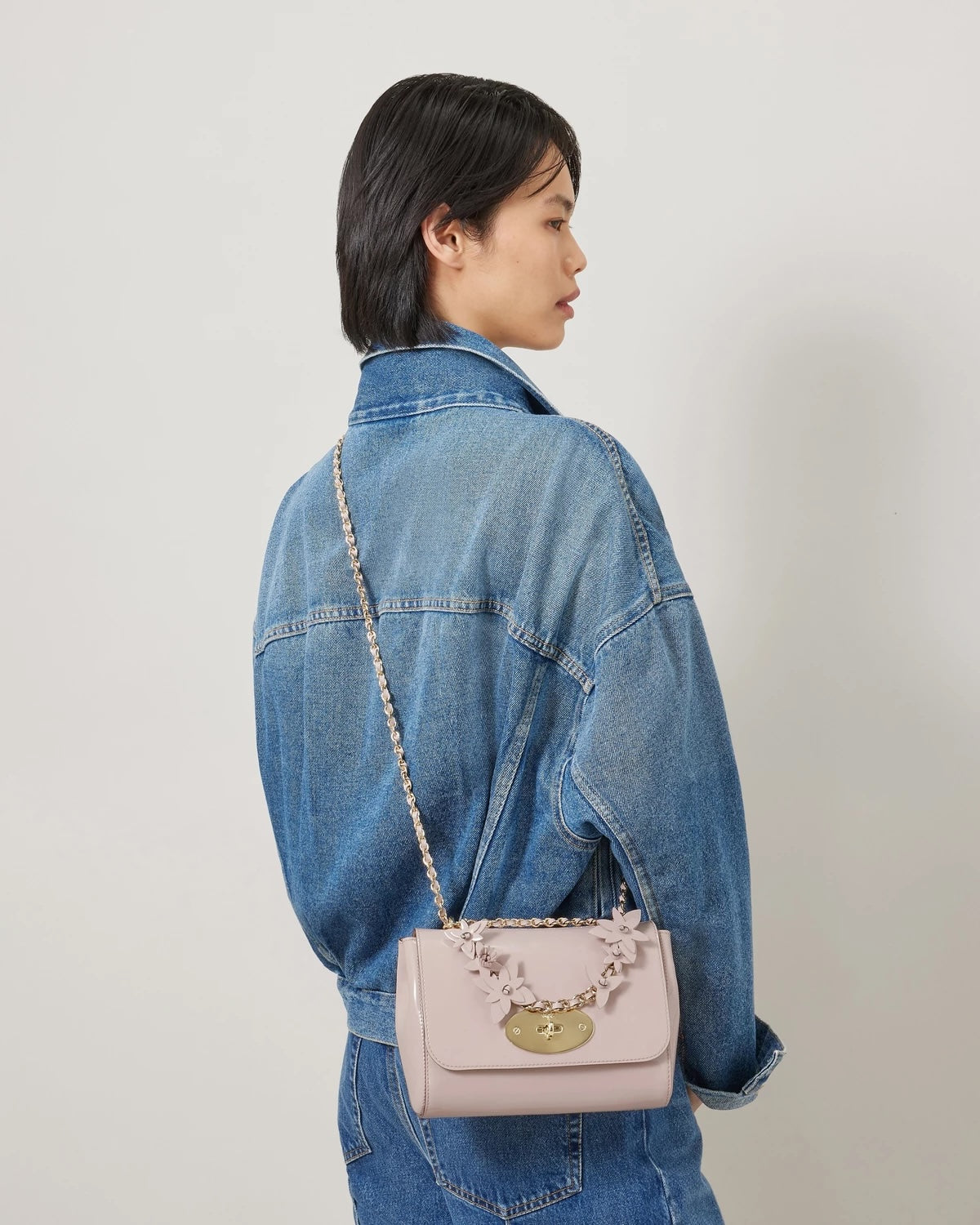 Lily Blossom Pink Soft Patent & Flowers