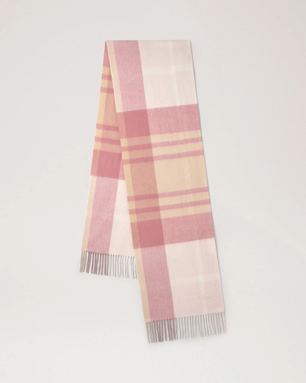 Small Check Merino Wool Scarf Pink Scrumpy & Crumpet