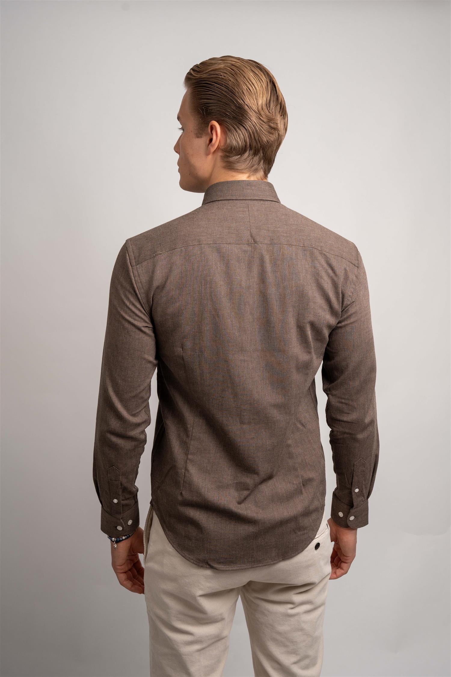 Rustic Flannel Shirt - Brown