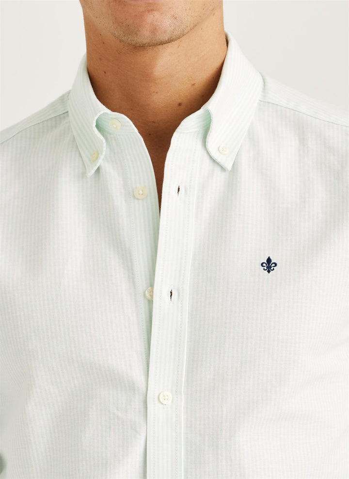 Douglas Oxford Stripe Shirt - Green