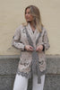 Long Fringed Paisley Jacket - Beige