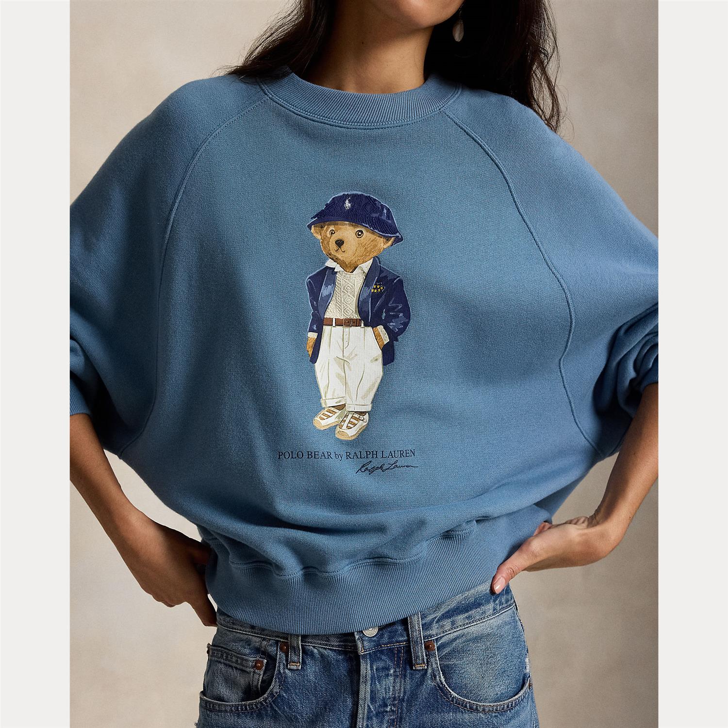 Polo Bear Lightweight Fleece Crewneck Camp Blue
