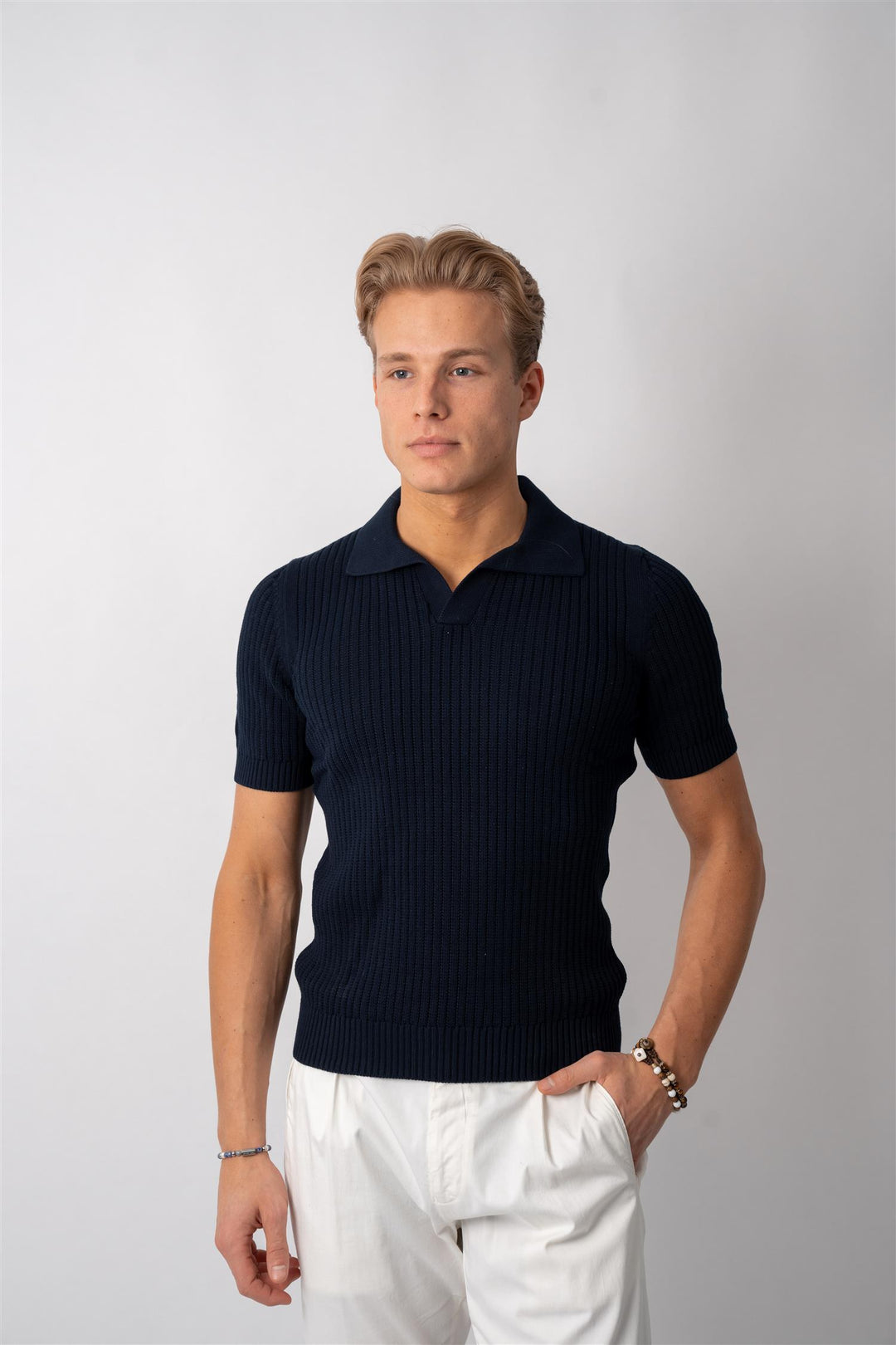 Knitted Pique - Navy