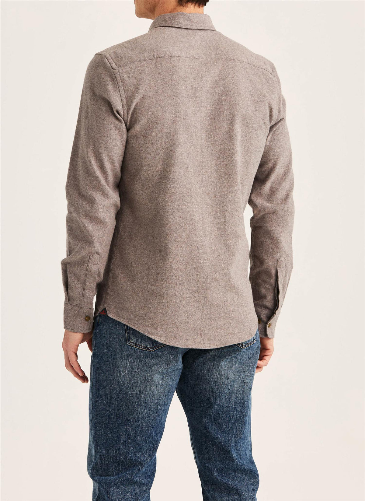Flannel Herringbone Shirt Slim - Brown