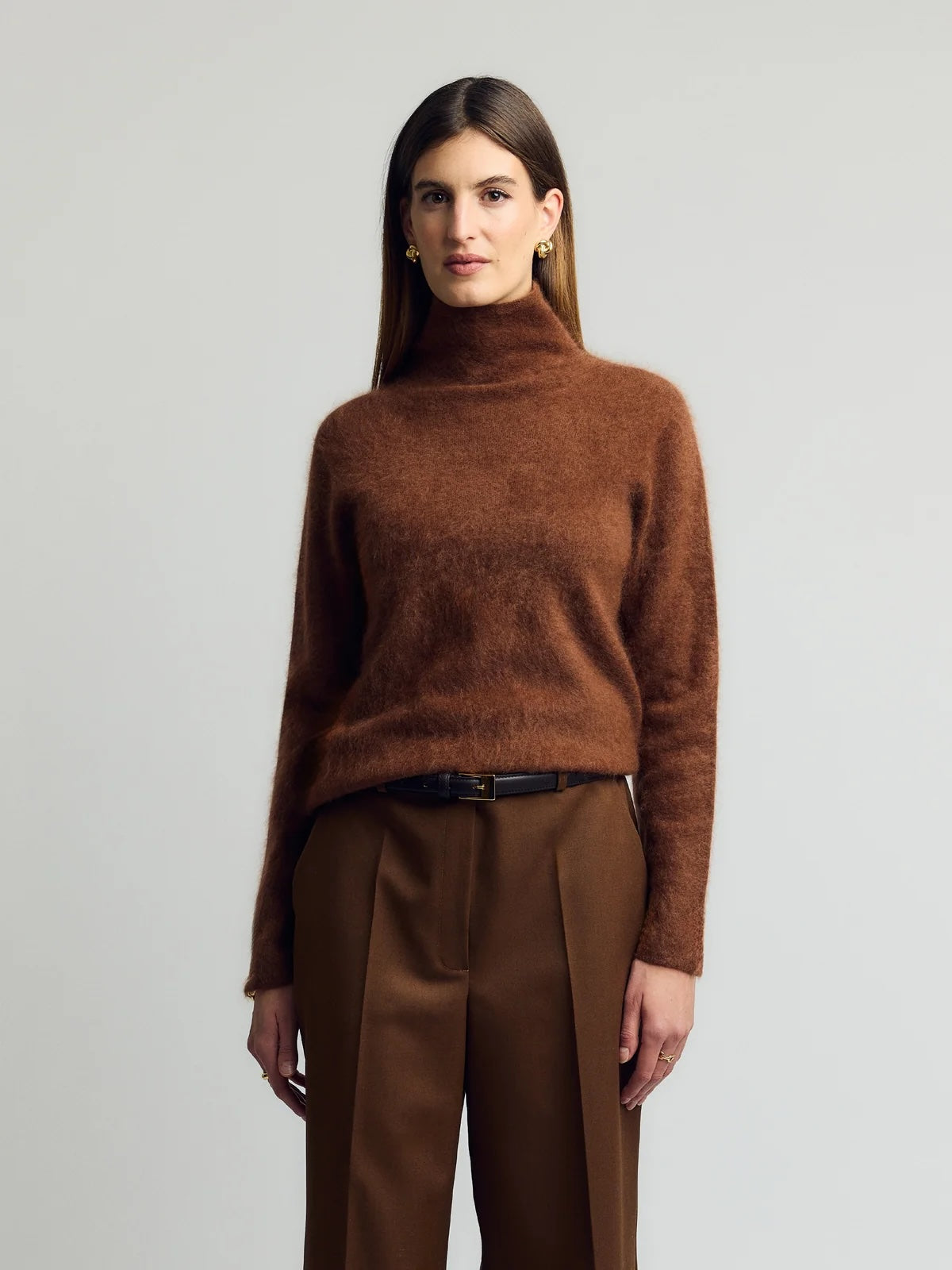 Medea Cashmere Turtleneck Knit  – Cognac