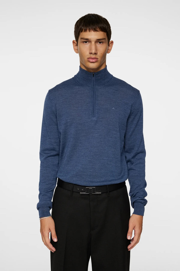 Kiyan Merino Quarter Zip - Blue