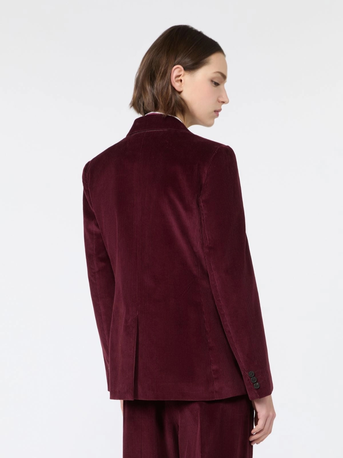 Cotton corduroy velvet blazer - Bordeaux