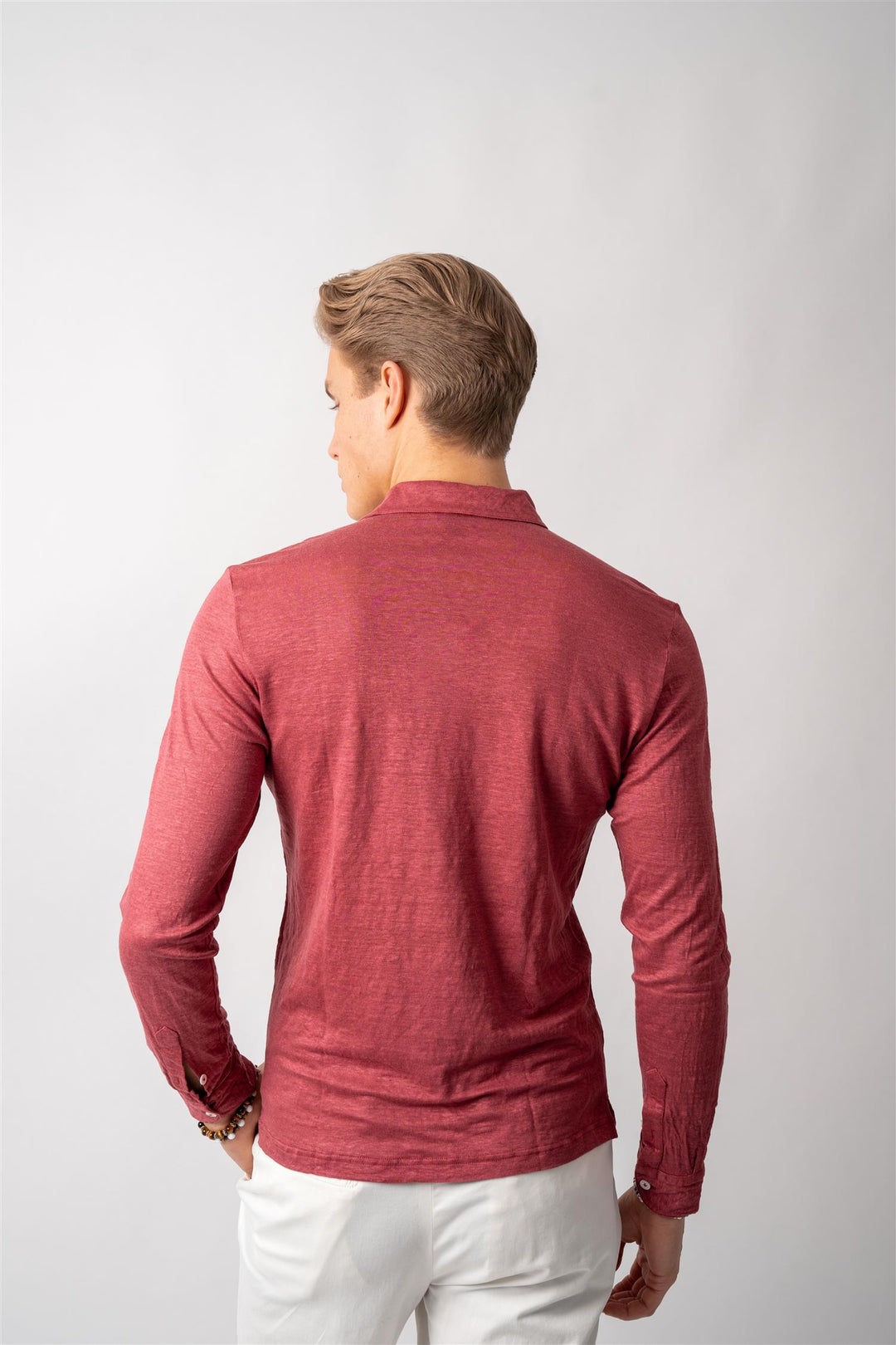 Polo Long Sleeve Linen - Plum