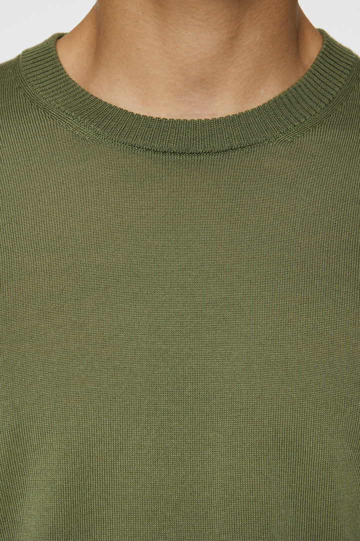 Keane Light Merino Crew Neck - Oliven