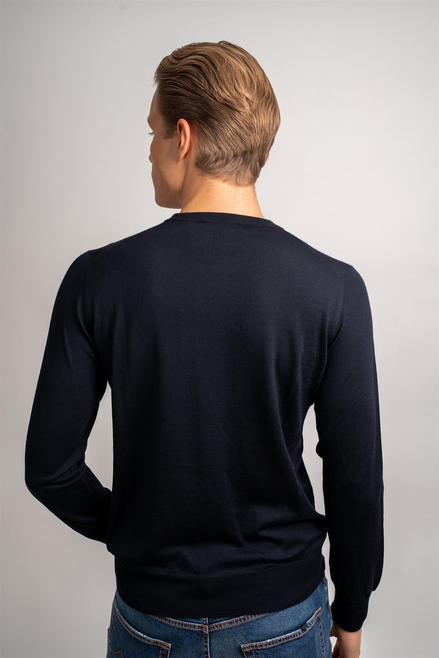 Crew Wool / Cashmere - Navy