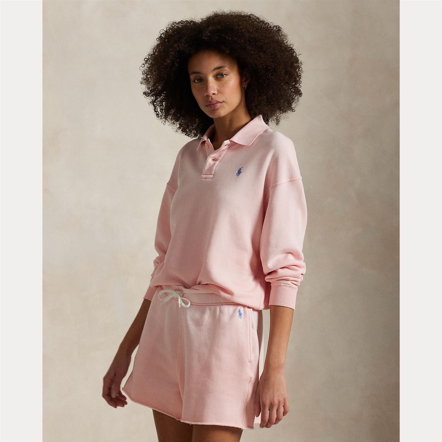 Lightweight Fleece Long-Sleeve Polo