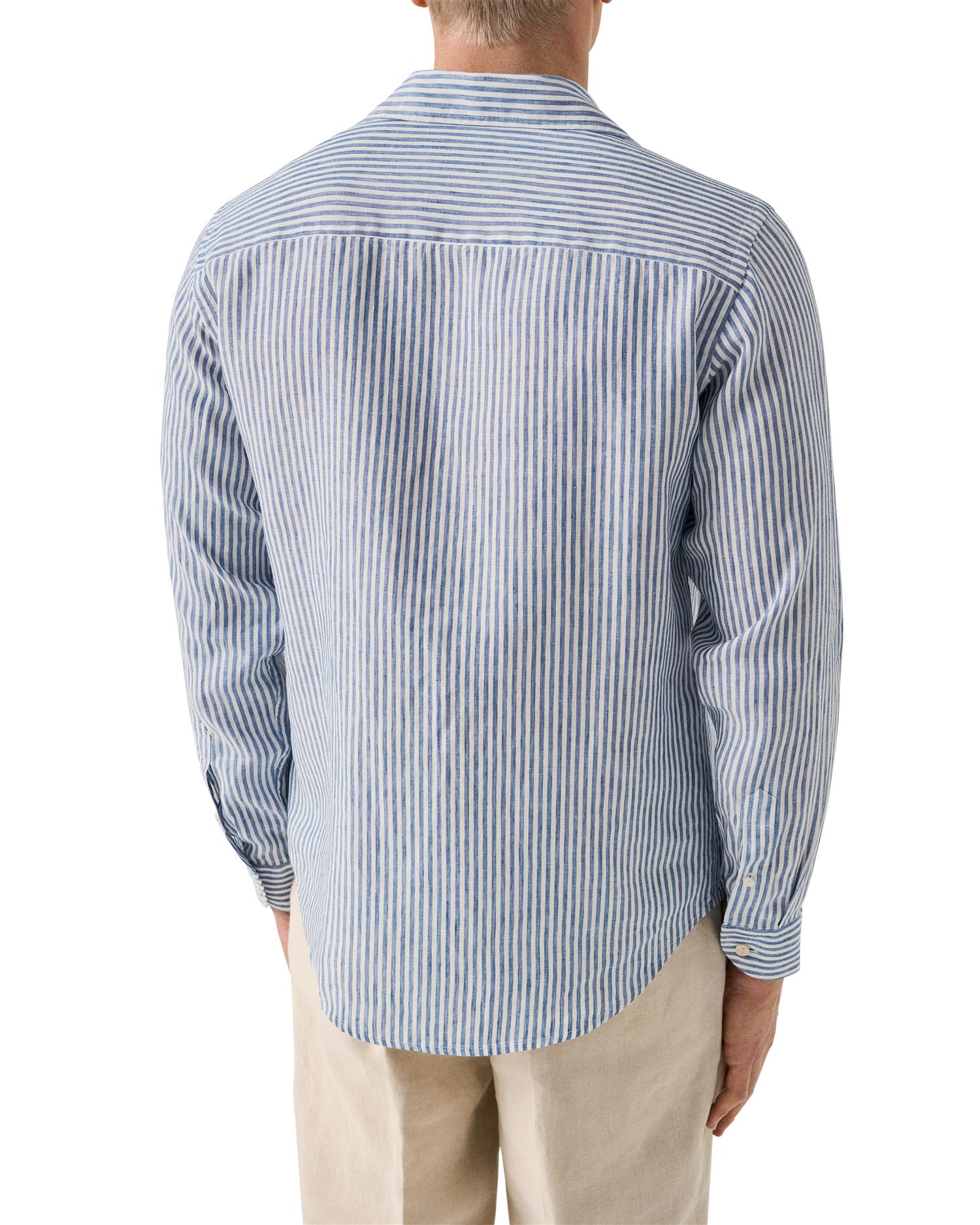 Striped Linen Shirt - Navy