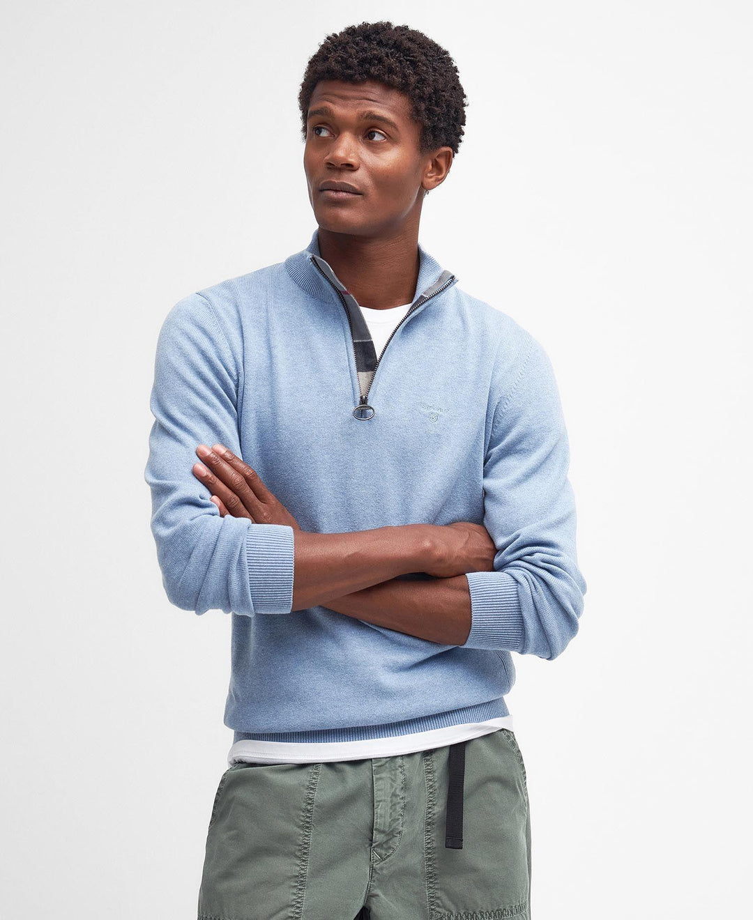 Half Zip Knitted - Light Blue