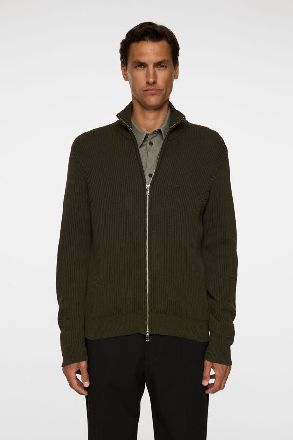 Alexis Full Zip Cardigan - Forest Green