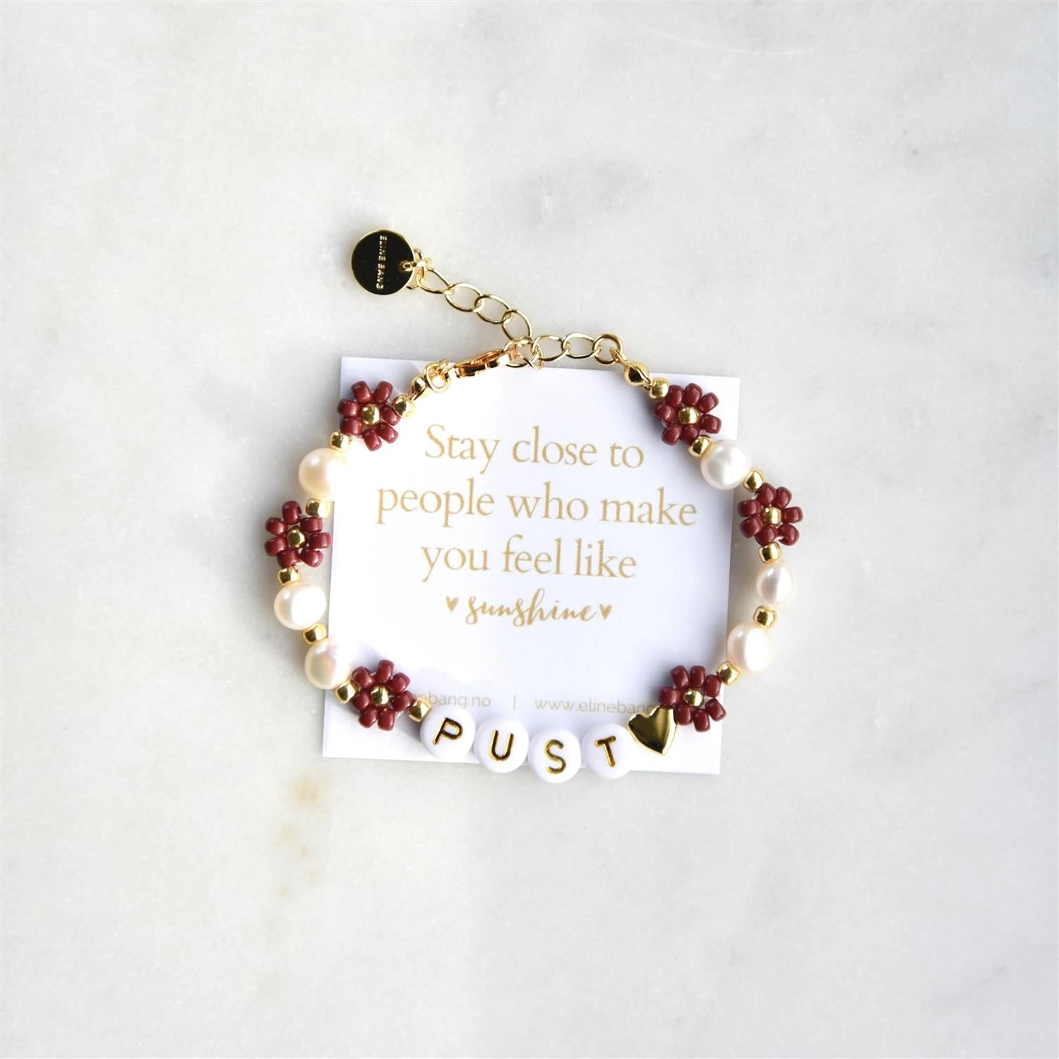 Pust Blomsterarmbånd Burgunder