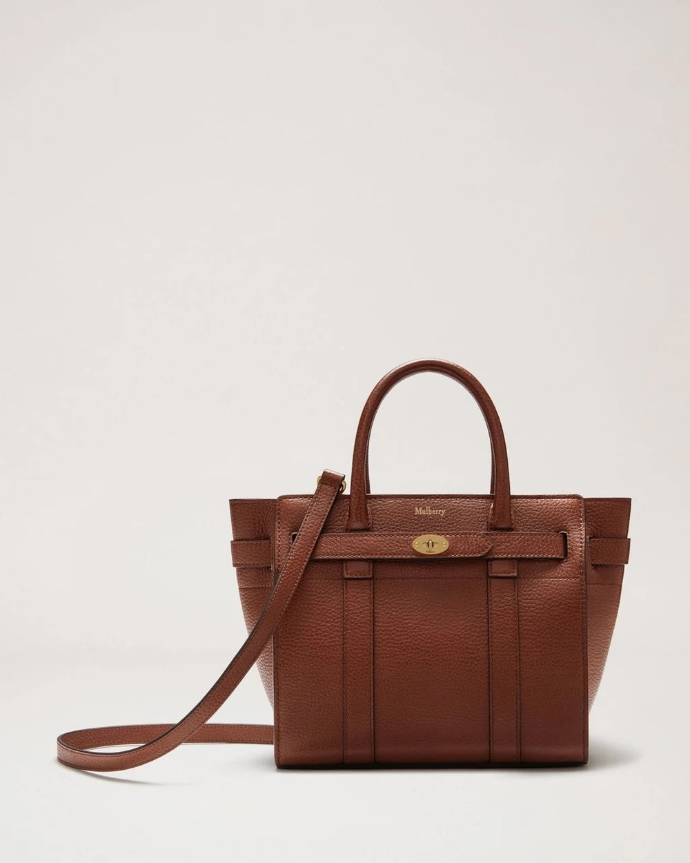 Mini Zipped Bayswater - Oak Two-Tone Small Classic Grain