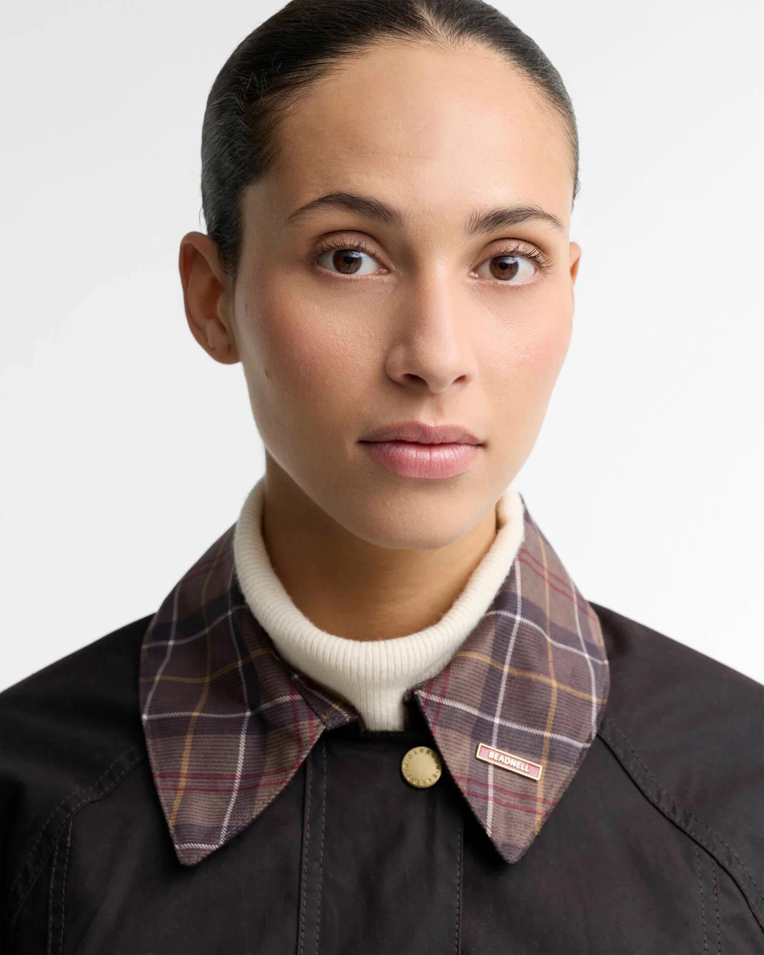 Icons Tartan Collar Modern Beadnell Waxed Jacket Rustic