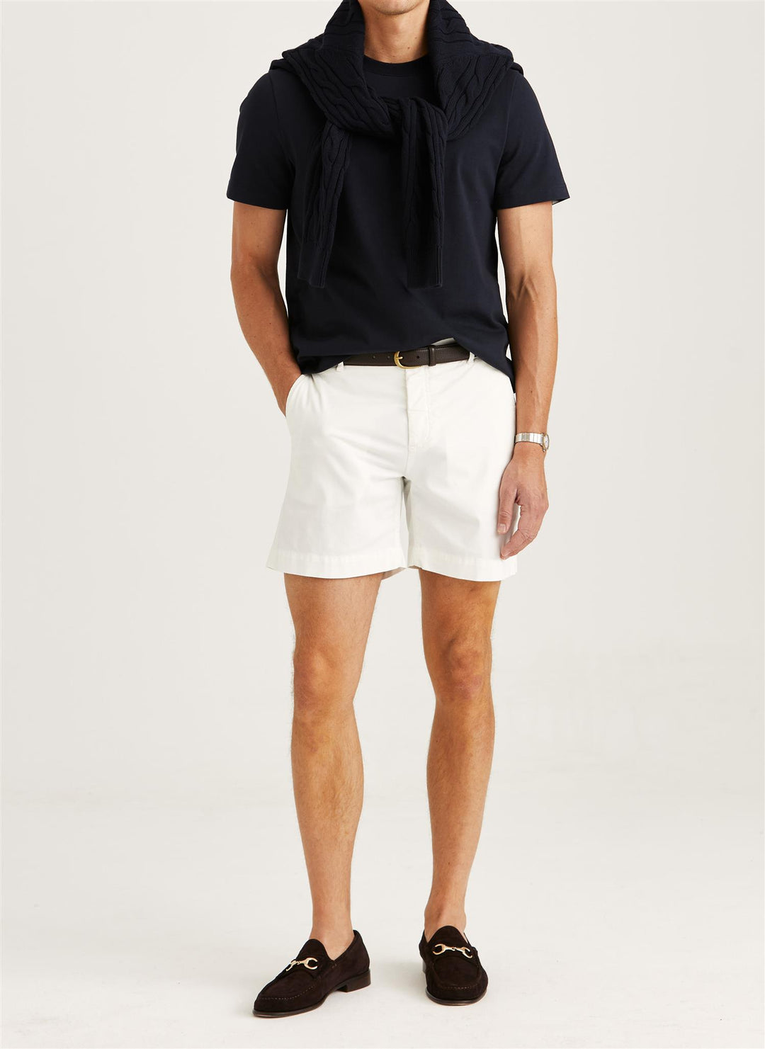 Jeffrey Summer Chino Shorts 7" - Off White