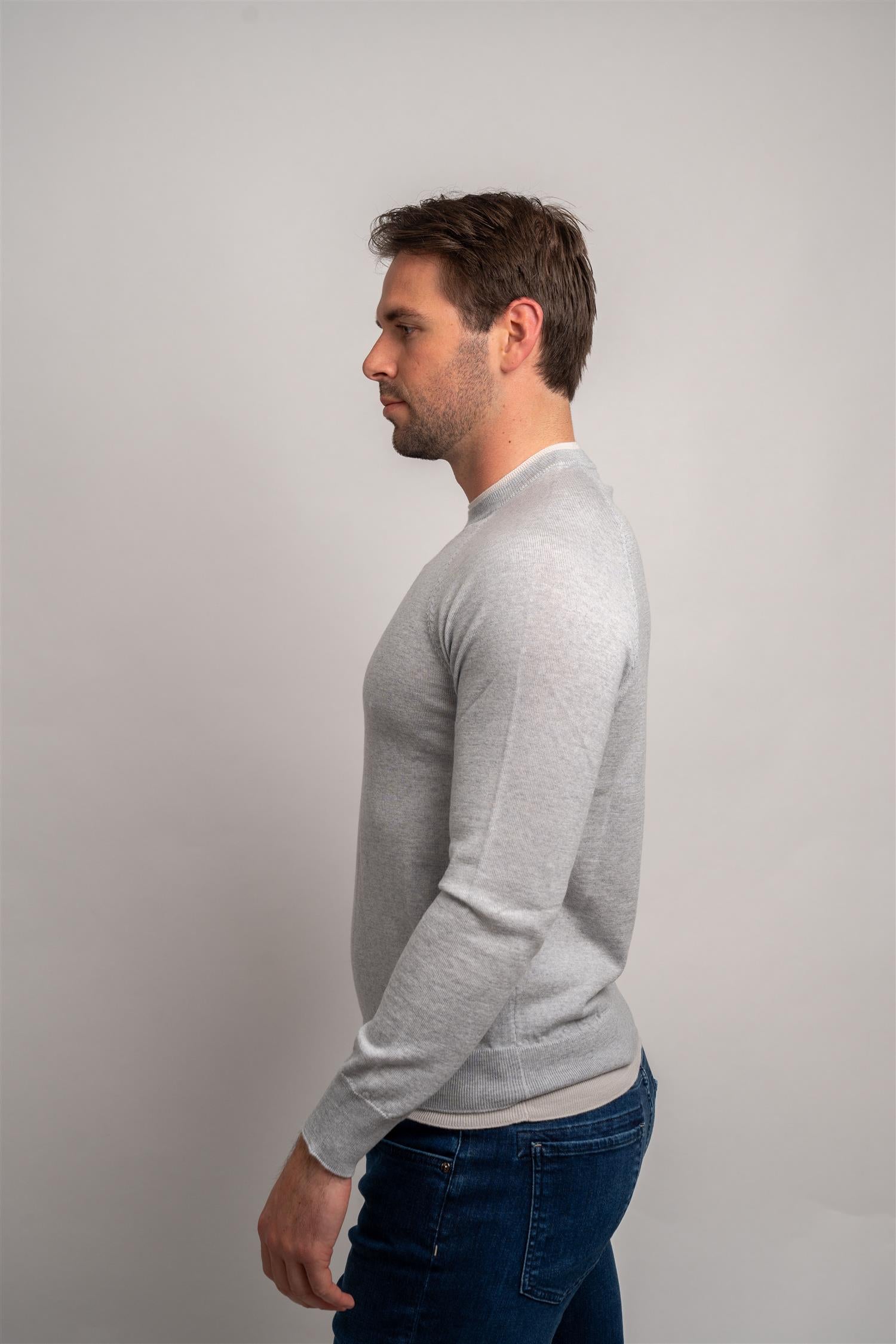 Round Neck Sweater - Grey