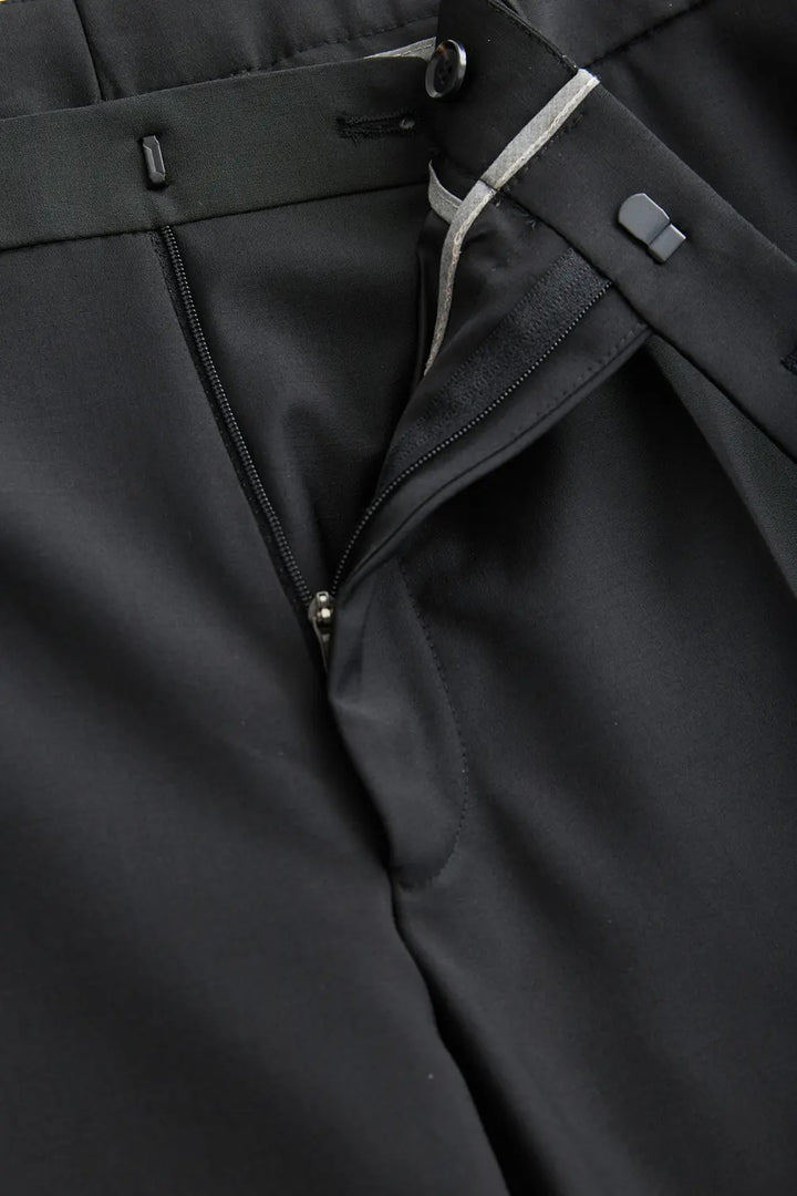 Wool Suit Trouser - Black