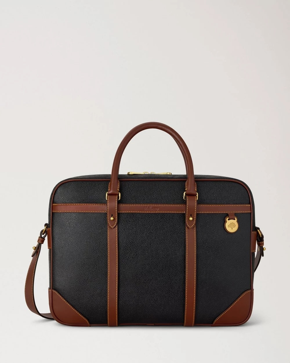 Heritage Briefcase Scotchgrn Black-Cognac
