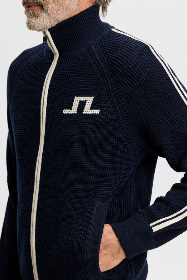 Craig Zip Knit Cardigan - Navy