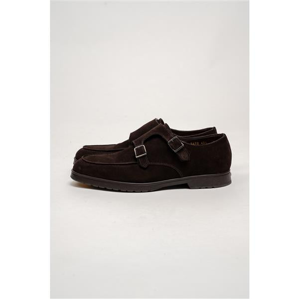 Double Buckle Adler - Dark Brown Suede