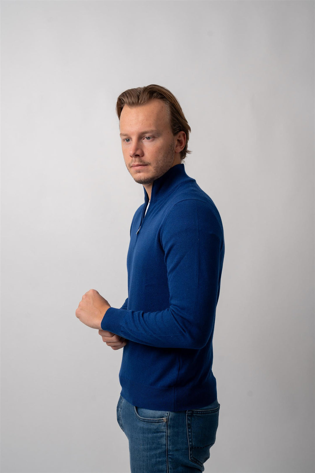 Half Zip - Cashmere - Blue