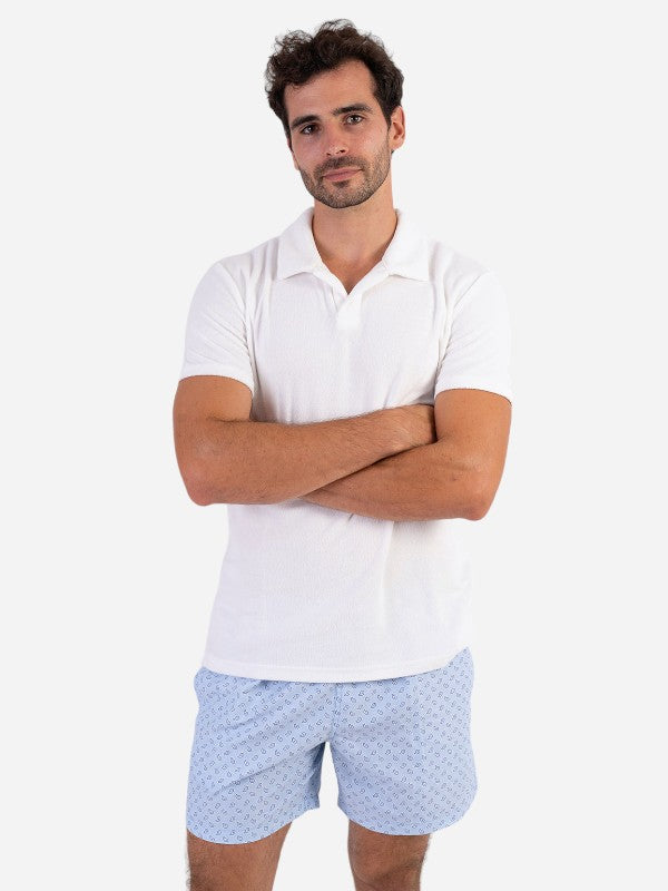 Riviera Terry Polo Short Sleeve White