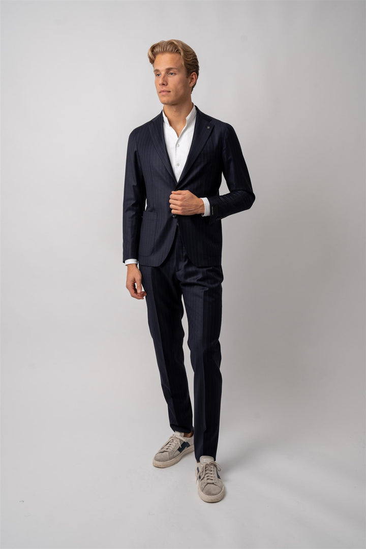 Pinstripe suit-Navy