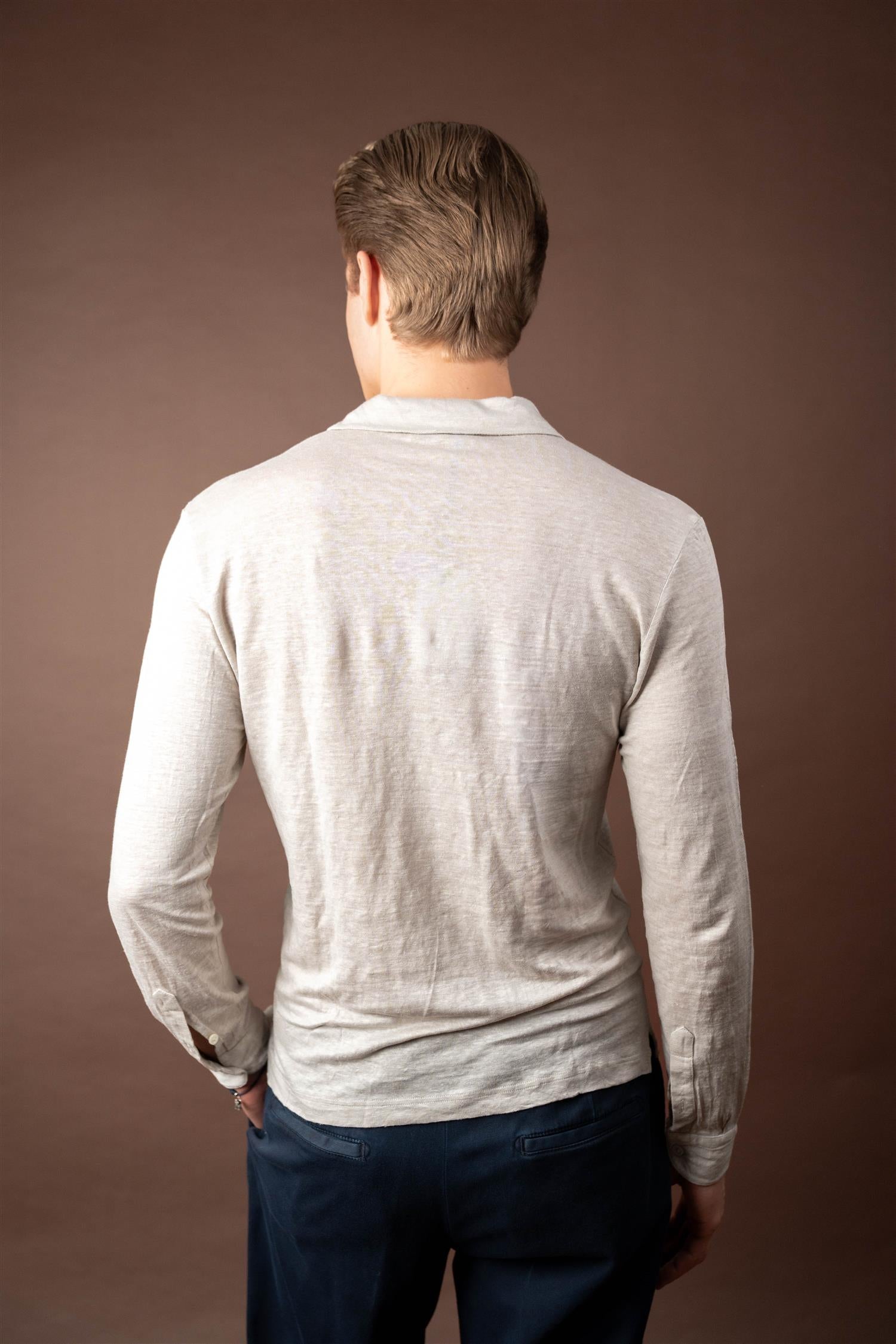 Polo Long Sleeve Linen - Beige