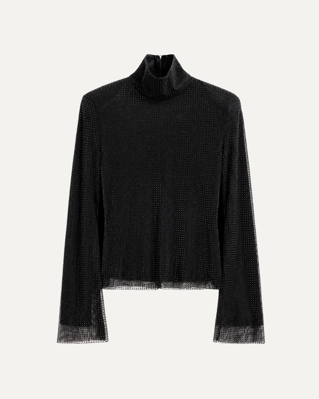 Bella Rhinestone Blouse - Black