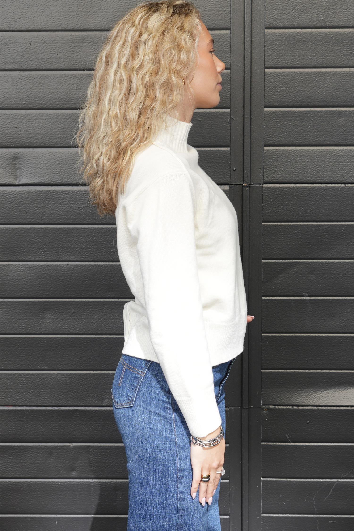 Mock Neck White