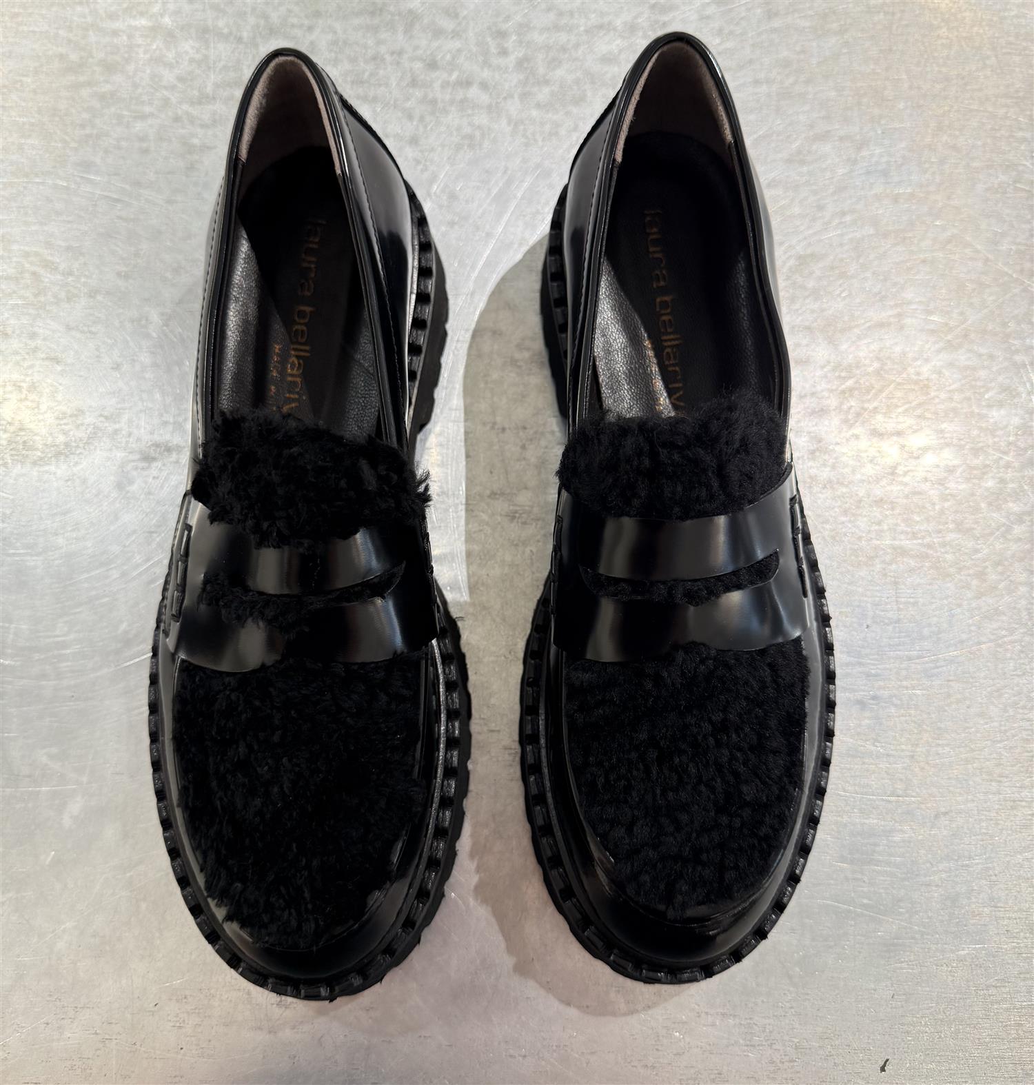 Shearling loafer black