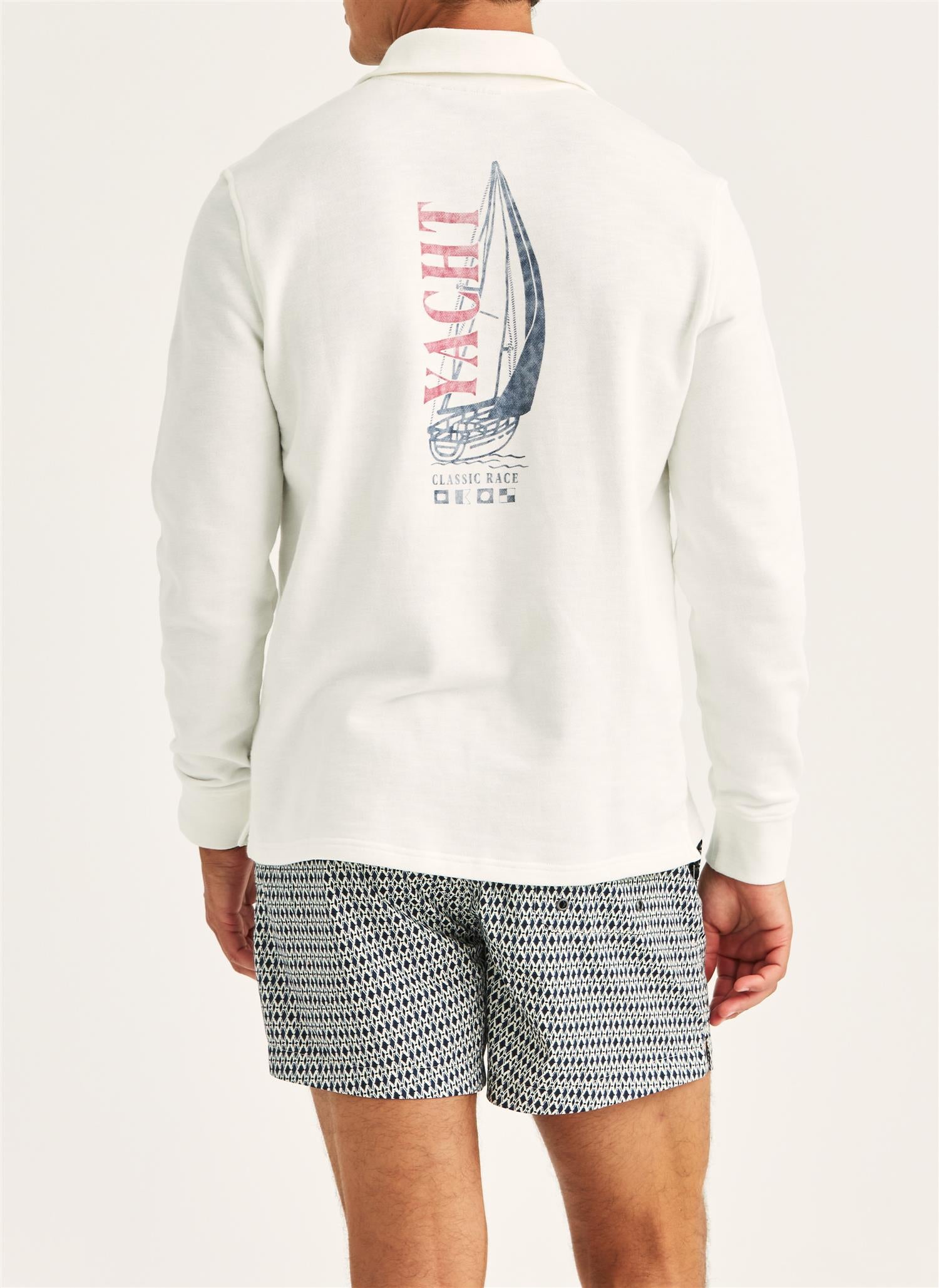 Northcott Slub Half Zip - Off WHite