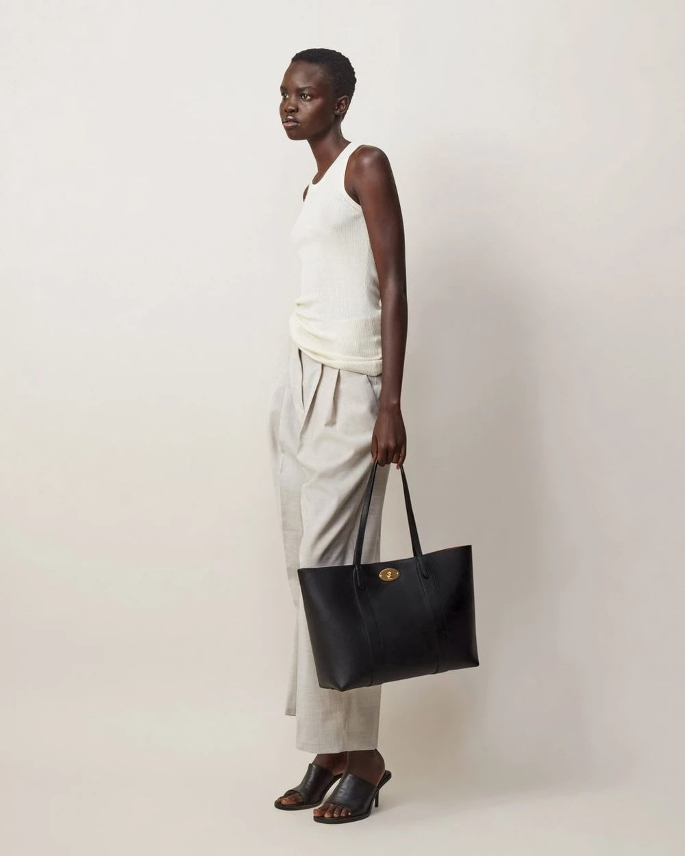 Bayswater Tote - Black Small Classic Grain