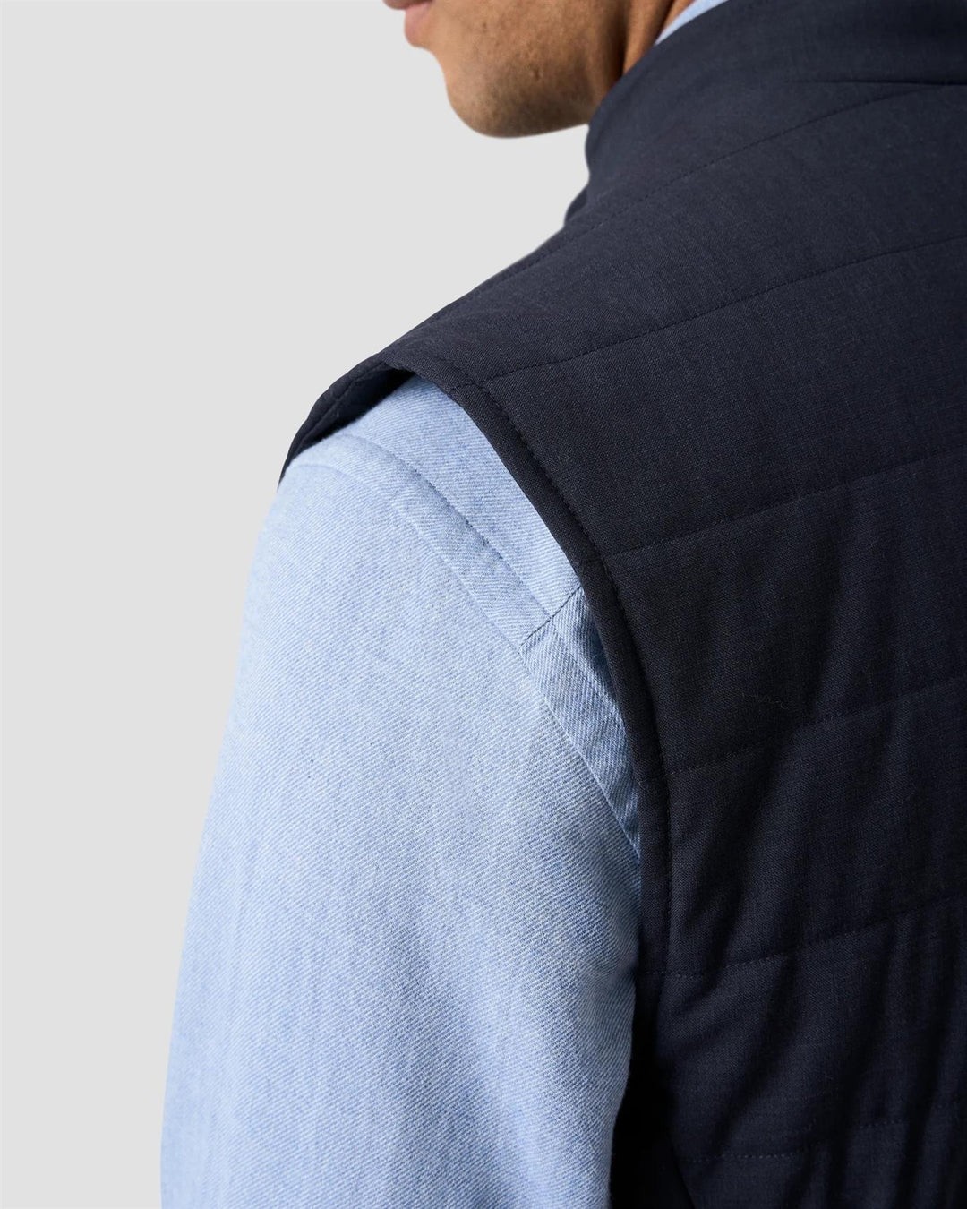 Padded Wool Vest - Navy Blue